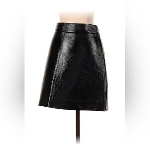 Michael Kors Faux Leather A-Line Skirt Black Size 00